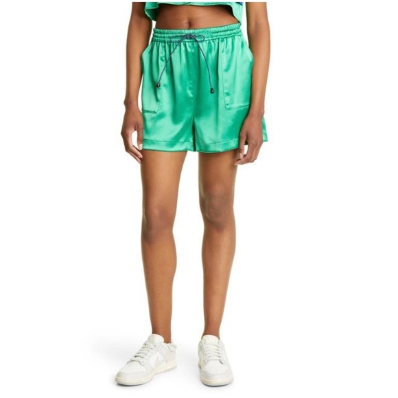 NWT Sammy B Nicole Silky Satin Short M Green Msrp $218 - Picture 2 of 5